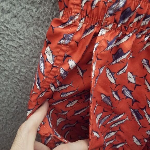 Guy Harvy Men's S Fish Animal Print Orange Trunks Swimwear 25" 6.25" 11.25" - Picture 2 of 8